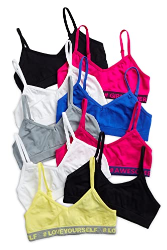 Sweet & Sassy Girls Seamless Training Bra Cami Training Bra Stretch Performance Seamless Bra 9 Pack