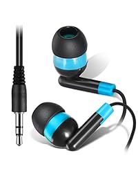 keewonda auriculares Bulk auriculares de diadema   Paquete de 50 Ear Buds auriculares Bulk para niños al por mayor auriculares desechables para la escuela Estudiantes Negro Azul