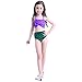 Jastore Kids Girls 2 Pcs Princess Mermaid Swimwear Bow-Knot Bikini Set Swimsuit (2-3T) Purple