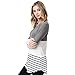 Womens Casual Color Block Tunic Tops Back Lace Long Sleeve T-Shirt Blouses Grey XL