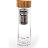 Double Wall Glass Cold Brew Chai, Tea Infuser, Water Tumbler.