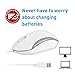 Macally USB Wired Mouse -Simple 3 Button & Scroll Wheel Design - Ergonomic & Comfortable Computer Mouse for Laptop, Windows PC, Chromebook, Desktop, Notebook, & Mac - Plug & Play USB Mouse - White