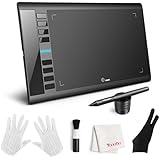 UGEE M708 Graphics Tablet, 10 x 6 inch Large Active Area Drawing Tablet with 8 Hot Keys, 2048 Levels of Pressure Sensitivity Pen for Windows 10 / 8 / 7 &amp; Mac OS Artist, Designer, Amateur Hobbyist