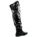 DailyShoes Women's Fashion-Hi Over-The-Knee Thigh High Flat Slouchly Shaft Low Heel Boots
