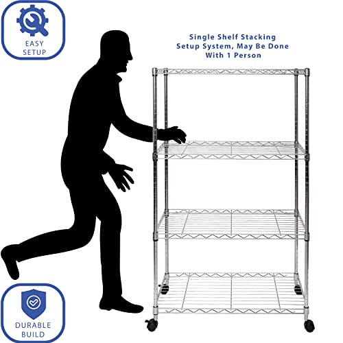 Seville Classics Solid Steel Wire Shelving Storage Unit Adjustable