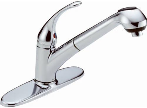 Delta Foundations B4310lf Single Handle Pull Out Kitchen Faucet