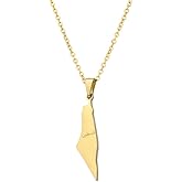 Palestine Necklace Palestine Map Pendant Necklace Stainless Steel Palestine Letter Map Necklace for Women Men Arabic National Jewelry