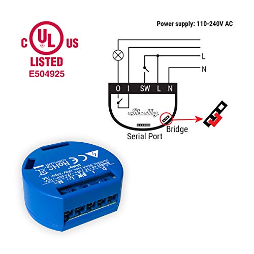 SHELLY 1 One Relay Switch Wireless WiFi Home Automation iOS Android Application 2 Pack UL - Thumbnail 3