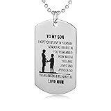 I Love My Son Inspirational Dog Tag Necklace-I HOPE YOU BELIEVE IN YOURSELF,AS MUCH AS I BELIEVE IN YOU (Mother to son)