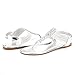 DREAM PAIRS Spparkly Women's Elastic Strappy String Thong Ankle Strap Summer Gladiator Sandals Silver Size 7