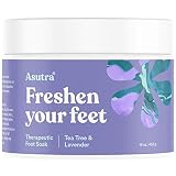 ASUTRA Therapeutic Foot Soak + Pedicure Pumice Stone (Dead Sea Salt w/Tea Tree & Lavender Oils), 16 oz | Improves Circulation | Reduces Swelling | Relieves Itching & Burning | Fights Foot Odor