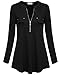 YaYa Bay Misses Long Sleeve Business Casual Tunic Tops for Plus Size Tall Women Work Elegant Clothing Black