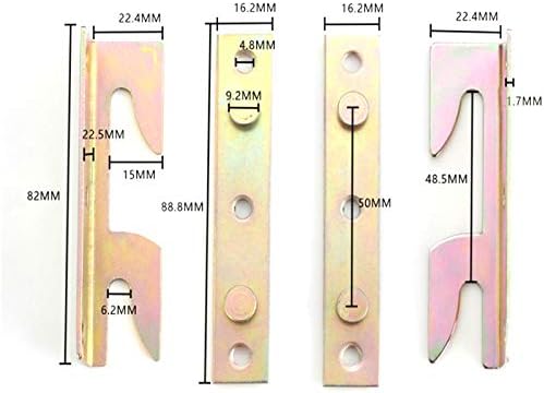 Bed Rail Bracket, Tiberham 4 Sets Non-Mortise Bed Hinge Fixing Connector, Heavy Duty Bed Rail Faster Fitting Hardware - Image 3