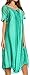Sakkas 17604 - Myani Two Tone Embroidered Sheer Cap Sleeve Caftan Long Dress | Cover Up - SeaGreen - OS