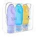 Kitdine Portable Soft Silicone Travel bottles Set (blue+Yellow + Purple)