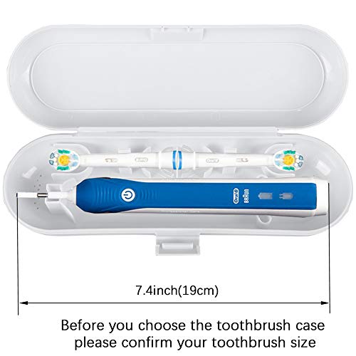 2 Pack Travel Electric Toothbrush Case, Oral-B Phillips Electric Toothbrush Holder Cover, Anti Bacterial Portable Hard Plastic Toothbrush Store Box Bag Fits Oral-B Pro 1000, Pro 2000, Pro 3000
