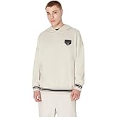 Armani Exchange mens Collegiate Capsule Cotton French Terry Logo Patch Pullover Hoodie Sweatshirt