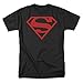Superman Shield Red On Black Mens Shirt