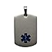 Customized Laser Engraved in the USA Medical Alert Pendant without chain - 8 Lines Personalized