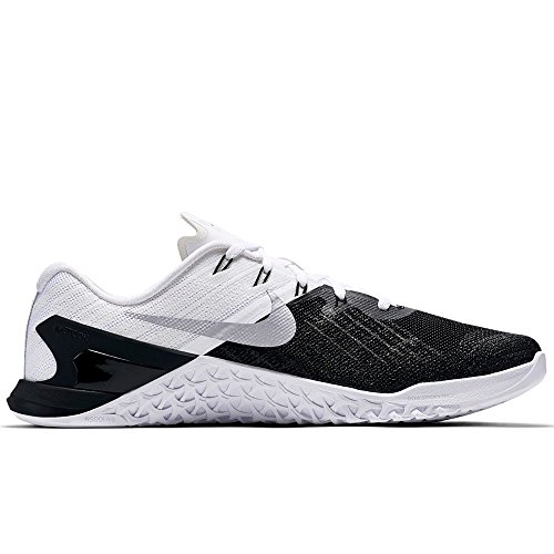 Nike New Men's Metcon 3 Cross Training Sneaker (10.5, Black/White/Metallic Silver)
