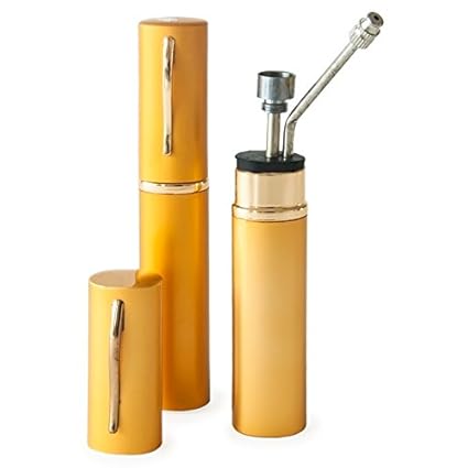 Metier Metal Pocket Bong (3 cm x 3 cm x 15 cm, Golden)