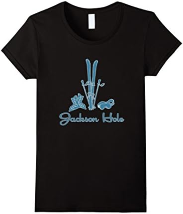 Women's Vintage Snow Ski - Jackson Hole, Wyoming T-Shirt Small Black