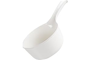 MALUGOGO Kitchen Hanging Long Handle Water Ladle White for Bathing and Household Use, Multipurpose Water