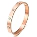 MVCOLEDY Jewelers Rose Gold Plated Bangle Bracelet All Zirconia Stone Stainless Steel Crystal Bangle Bracelets Women Jewelry Size 7