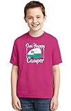 P&B One Happy Camper Youth T-shirt, M, Cyber Pink