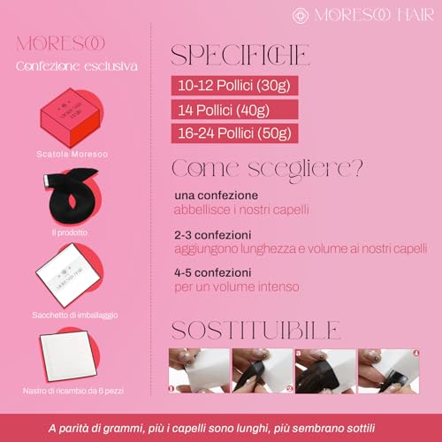 Moresoo Real Hair Extensions Double-Sided Adhesive Platinum Blonde Remy Invisible Tape Extensions Human Hair 20 Pieces 50 g #60 55 cm