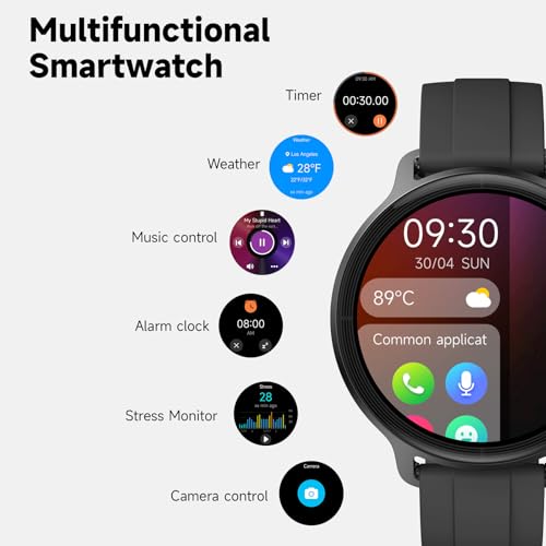 Smart Watch for Men Women, 1.27" HD Touchscreen Fitness Tracker, Bluetooth Calling, AI Built-in, 100+ Sports Modes, Heart Rate Sleep Monitor, IP68 Waterproof, Smartwatch for Android iPhone