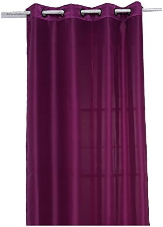 prefe Room Darkening Solid Color Thermal Insulated Blackout Grommet Window Curtain For Living Room, Purple, 55 Inch by 96 Inch, 1 Panel