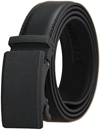 GAFASTWO Men's Genuine Leather 35mm Ratchet Dress Belt with Automatic Buckle Holeless