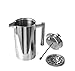 Skamroff Premium Stainless Steel French Coffee Press – Double Wall, Keep Warm and Safe for Making Perfect Coffee or Tea – Size: 1L, 34oz, 8 Cups