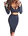 Bess Bridal Women's Sexy Two Pieces Bodycon Skirt Stretch Party Bandage Dresses