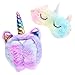 COO&KOO Winter Unicorn Earmuffs Sleep Mask Set Plush Warm Foldable Earmuff for Girl Gift