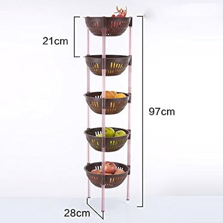 Yjh Plastic Vegetables Shelving Floor Stand Fruit Storage Rack
