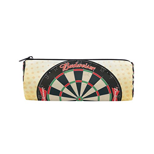 LORVIES Dartboard Pencil Case Cylinder Shape Pen Stationery Pouch Bag Cosmetic Makeup Bag