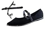 Detachable Shoe Straps - To Hold Loose Heels, Wedges, Flats (Double Clip Black (Flats/Wedges))