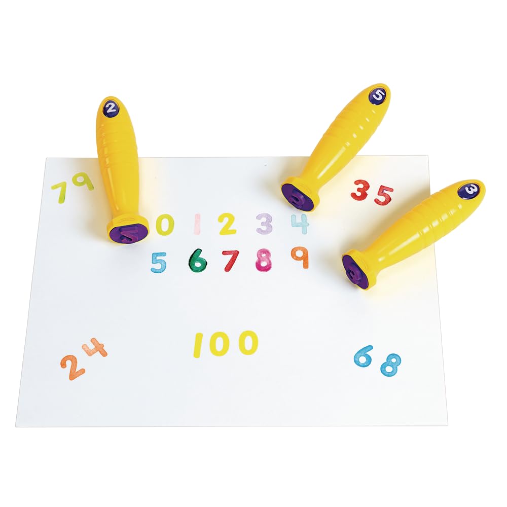 Colorations Good Grasp Stamping Sticks Pack of 10 Numbers 0-9 Classroom Supplies (1 1/4
