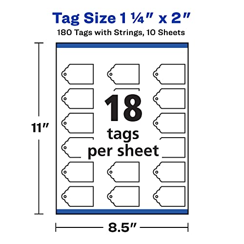 Avery Printable Blank Scallop Gift Tags with Sure Feed, 2" x 1.25 ...