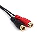 Riipoo 0.2 Meter 3.5mm to RCA Audio Cable, 90 Degree Right Angle 3.5mm TRS (1/8 in) Jack Male to 2 RCA Female Stereo Audio Adapter Y Cable, Converter Cable, Gold-Plated Connector