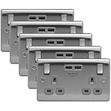 BG Electrical - Piastra doppia vuota, nichel nero
