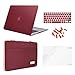 iCasso Compatible with MacBook Pro 15 Inch Case 2019-2016 Release Model A1990/A1707 Bundle 5 in 1, Hard Plastic Case,Sleeve,Screen Protector,Keyboard Cover&Dust Plug for Mac Pro 15 - Wine Red