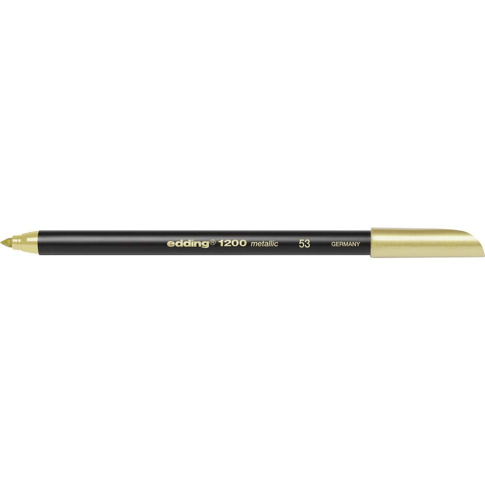 edding 1200 Metallic Colour Pen - Gold - 1 Pen - Round Nib 1-3 mm - Glitter Metallic Marker for Writing, Drawing and Sketching - for Guests Books, Card Making, DIY Photo Albums and Scrapbooking