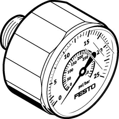 Festo 541734 MA-27-25-R1/8 Pressure Gauge