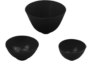 Dental Lab Mixing Bowl, YOUYA DENTAL 3Pcs/Set Flexible Rubber Bowl Cup for Plaster Alginate Impression Plaster Materials Silicone Mixed Bowl Gypsum Dentistry Lab Oral Hygiene Dentistry Tools-Black