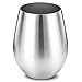 Stainless Steel Wine Glasses - Set of 2 Large & Elegant Stemless Goblets (18 oz) - Unbreakable, Shatterproof Metal Drinking Tumblers