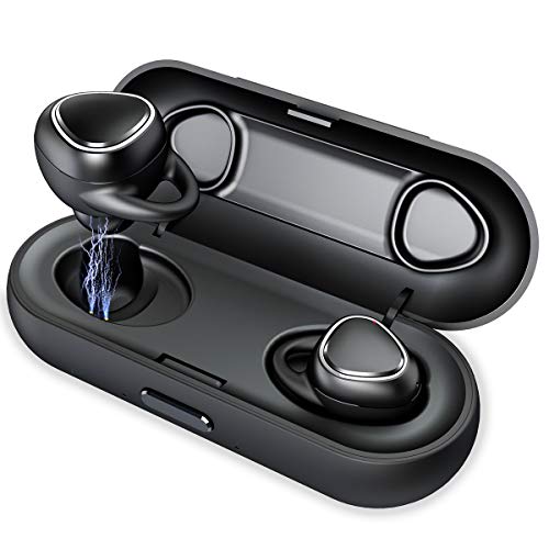 Wireless Earbuds Stereo Sound Wireless Bluetooth Headphones Wireless Mini in-Ear Sports Earphones Noise Cancelling Headsets,Built-in Mic Bluetooth Earbuds with Portable Charging Case