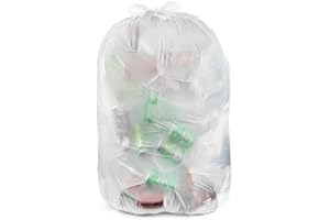 Ultrasac 55-60 Gallon 6.0 MIL Clear Heavy Duty Trash Bags - 39" x 58" - Pack of 15 - For Contractor, Construction, & Industri